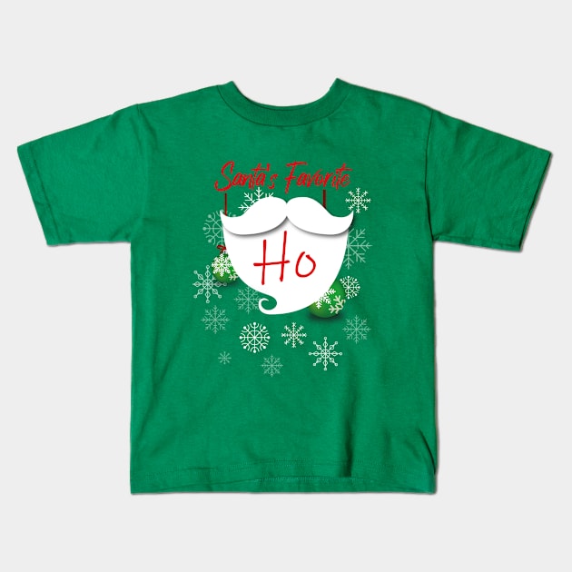 santas favorite ho with snowflakes Kids T-Shirt by MerchSpot